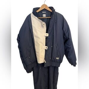 Vintage Etirel Blue White Ski Suit Snowsuit Skidoo Set Size 44
